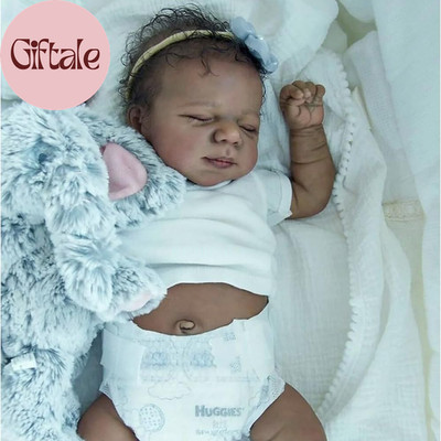 18 Inch Black Reborn Baby Doll Full Silicone Realistic African American