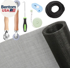 Windows Screen and Screen Door Repair Kit, 48"X118" Charcoal Fiberglass Mesh wit