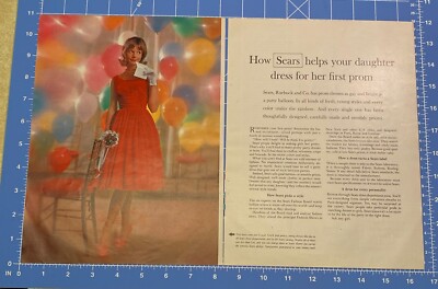 Vintage Print Ad Sears Helps Your Daughter Dress for First Prom 2 pg 8.25x11" ea | eBay Vintage Print Ad Sears Helps Your Daughter Dress for First Prom 2 pg 8.25x11" ea | eBay