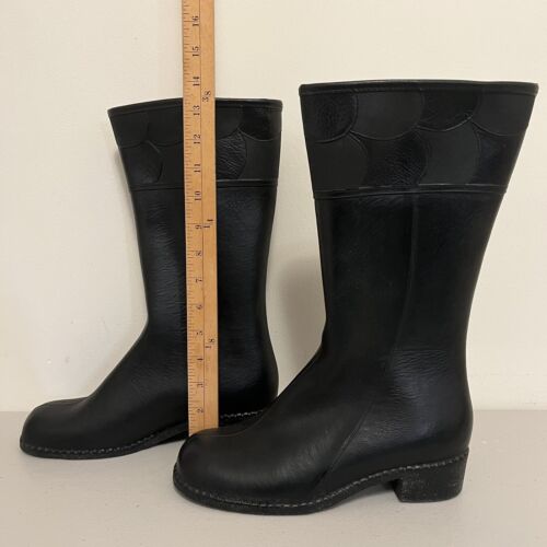 Vintage Vintage schwarz Gummi Regenstiefel groß Sherpa gefüttert Damen Made in USA Gr. 9 - Bild 3 von 15