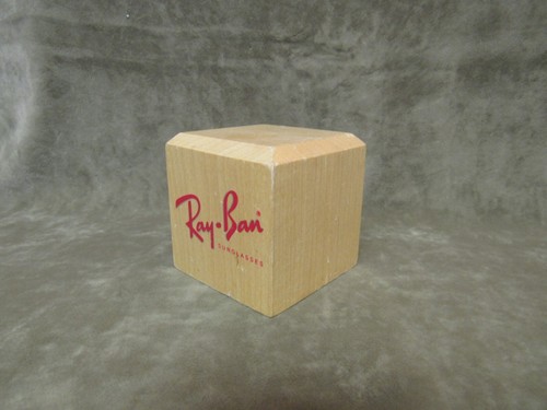 Vintage Ray-Ban Sunglasses Advertising Smaller Size Square Wood Display Block #1 - Picture 4 of 5