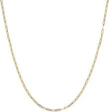 Floreo 14k Yellow Gold/White Gold/Rose Gold 2mm Solid Paperclip Chain Necklace