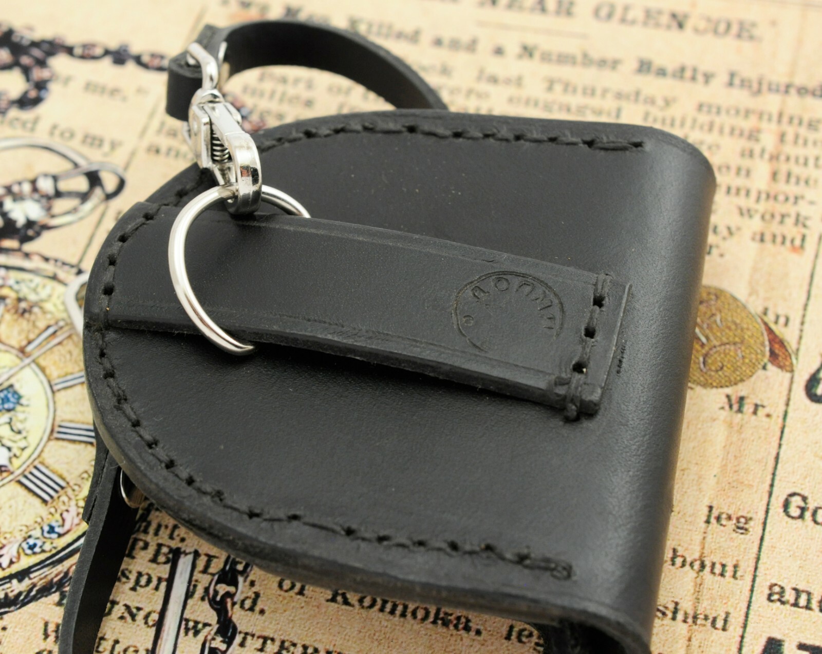 STRAP NEW WWI WWII GENUINE LEATHER Pocket Watch belt POUCH BAG CASE 40