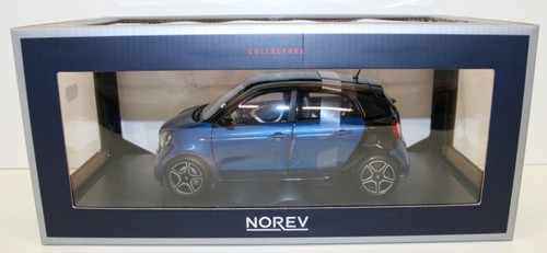 Norev 1/18 Diecast 183435 - 2015 Smart ForFour - Black & Blue - Picture 2 of 6