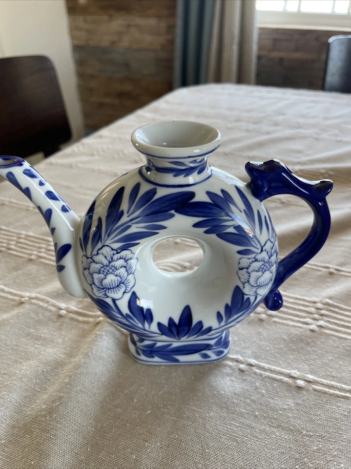 Tetera Donut azul y blanca Foto 2 de 4