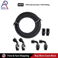 New AN10-10AN Black Nylon PTFE Fuel Line 10/12/20/30ft 6 Fittings Hose Kit E85