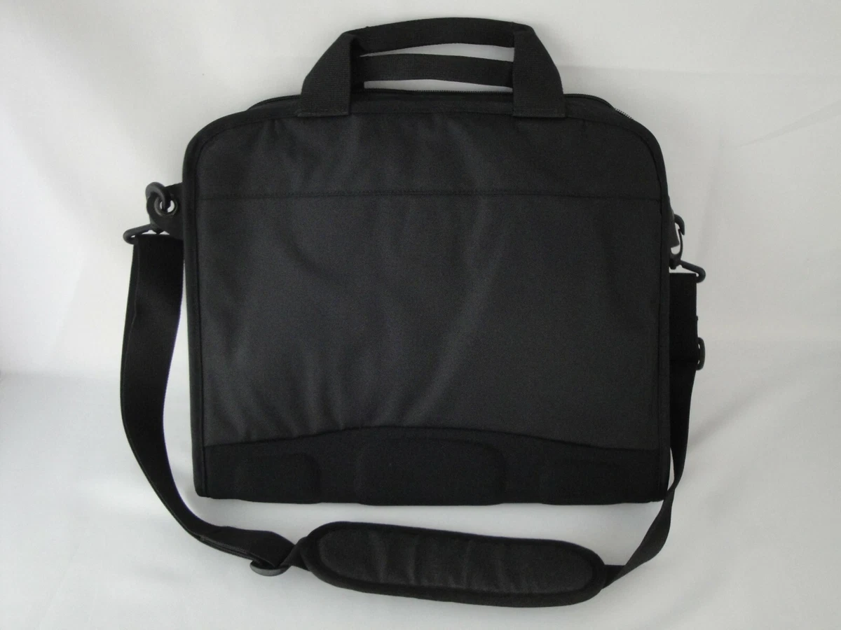 Eddie Bauer Laptop Bag Computer Case Black Nylon Padded Long Strap