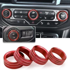 Aluminum A/C Switch Knob Trim Cover For Jeep Wrangler JL JT 2018+ Accessories EA