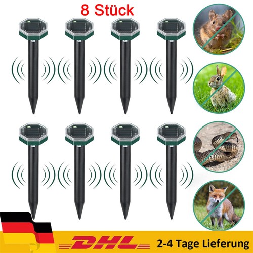 Maulwurf Vertreiber 8 Stück Maulwurfschreck Wühlmausschreck Solar Ultraschall - Bild 2 von 16