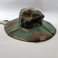 New Mil-Spec Plus Woodland Camo Boonie Jungle Sun Hot Weather Hat Sz 7 1/4