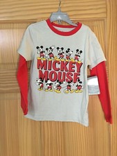 NWT Disney Store Mickey Mouse Boys Long Sleeve Shirt Top