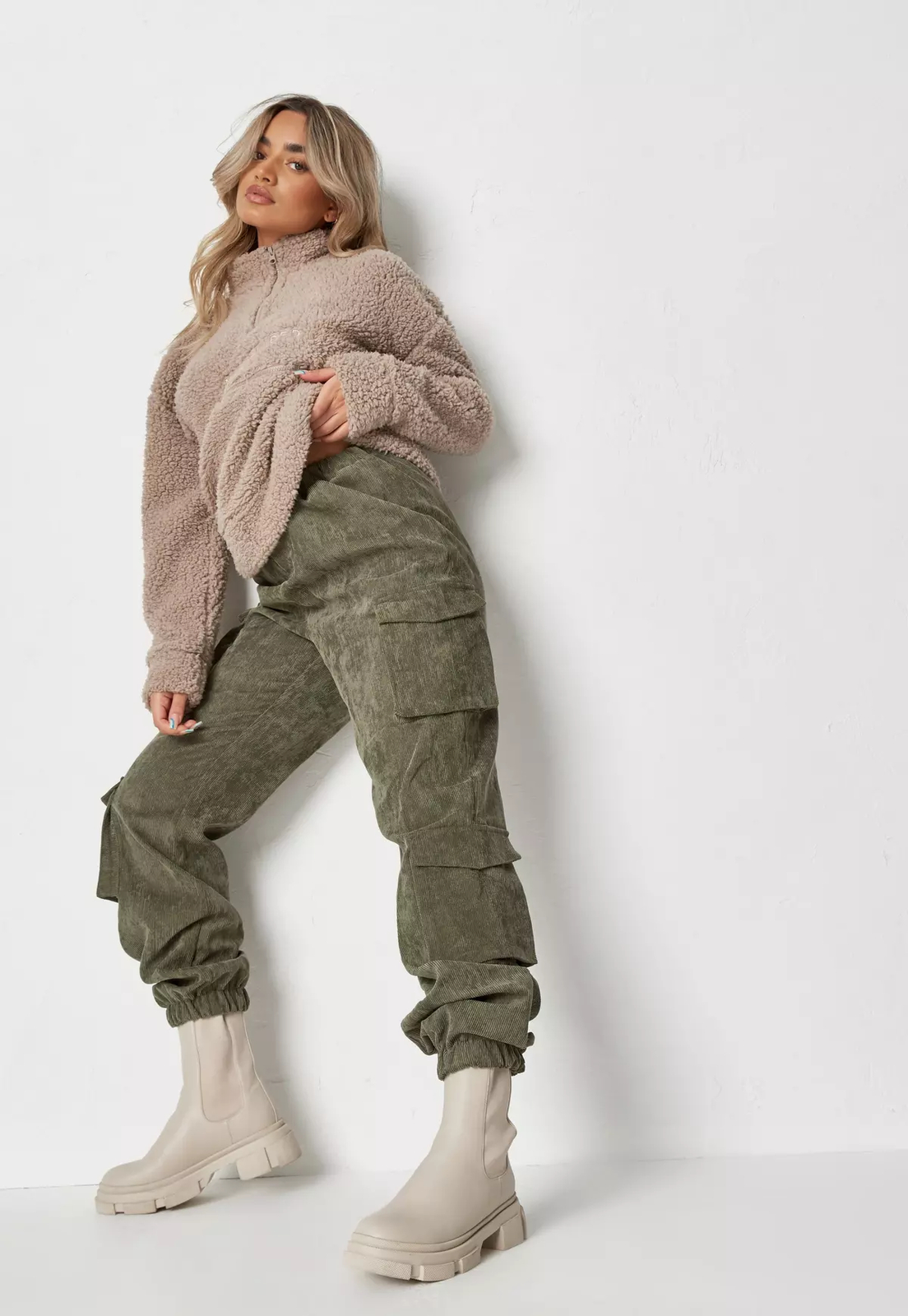 missguided khaki cargo pants