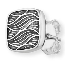 cai men Ohrstecker 925 Sterling Silber rhodiniert oxidiert Wellendesign Herren