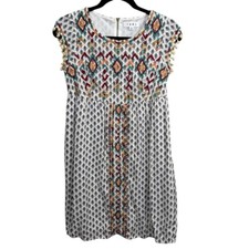 THML Dress Size XS White Multicolor Embroidered
