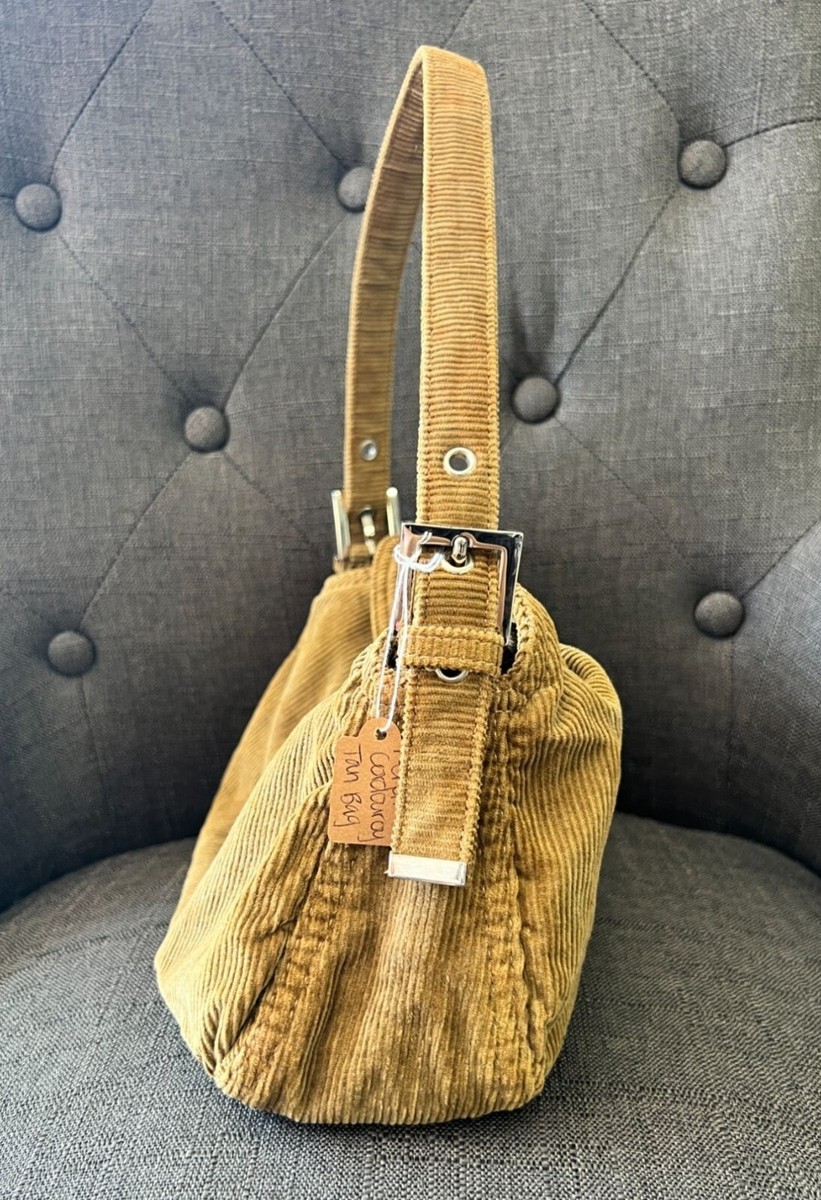 バッグ Fendi corduroy mamma baguette bag FENDI Mamma Baguette Corduroy Shoulder bag Brown Authentic