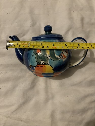 Whittard Of Chelsea Large Teapot -Hand Painted Circus Animals Elephant Lion Blue - Picture 7 of 7