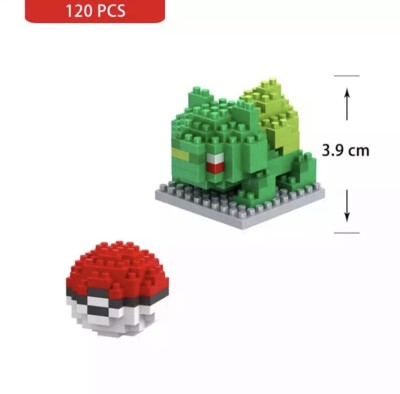 Japanese Takara Tomy Pokemon Go Mini Building Bricks Bulbasaur With Pokeball