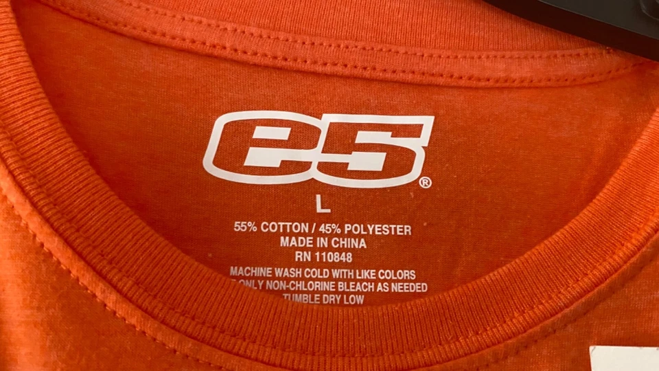 NUEVA $30 Clemson Tigers NCAA Naranja Grande Algodón Camiseta por E5 Licencia Colegial Foto 3 de 4