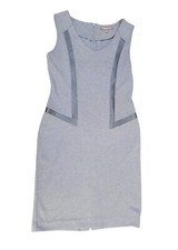 Adrienne Vittadini Gray Sleeveless Pencil Zip Dress Size-4