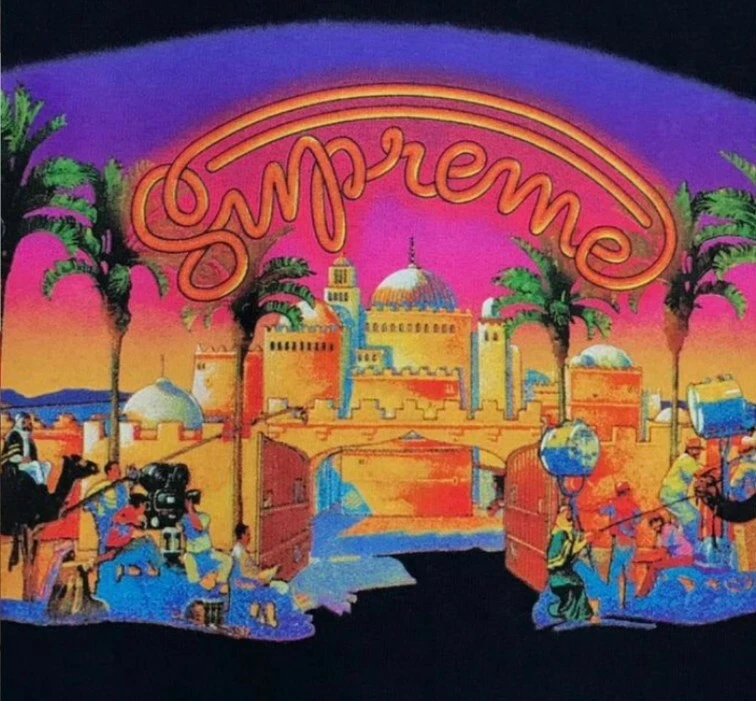 SS17 Supreme Mirage navy Tee size L large T shirt