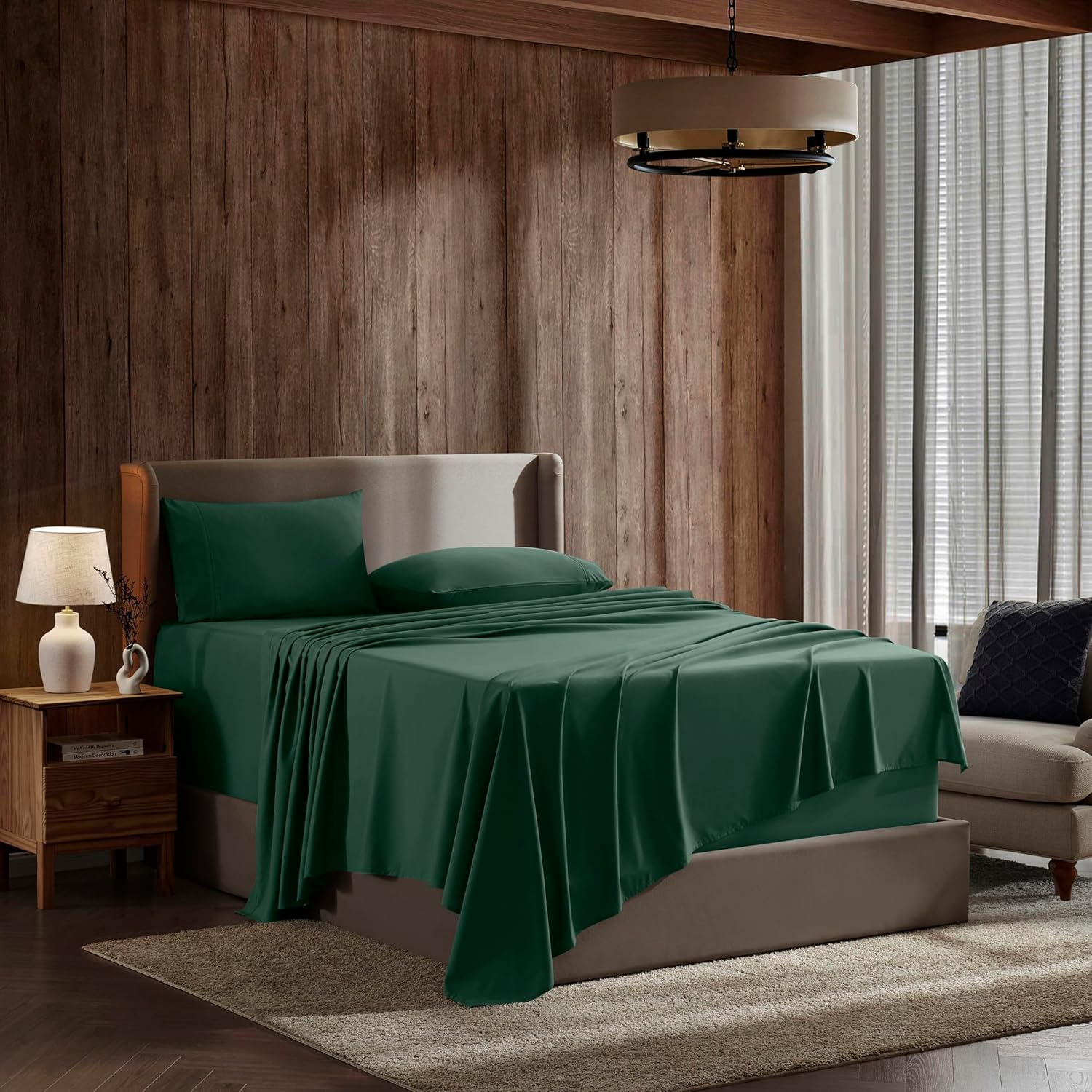 Queen Sheet Set - 4 Piece Bed Sheets for Queen Size Bed, Deep Pocket, Hotel Luxu