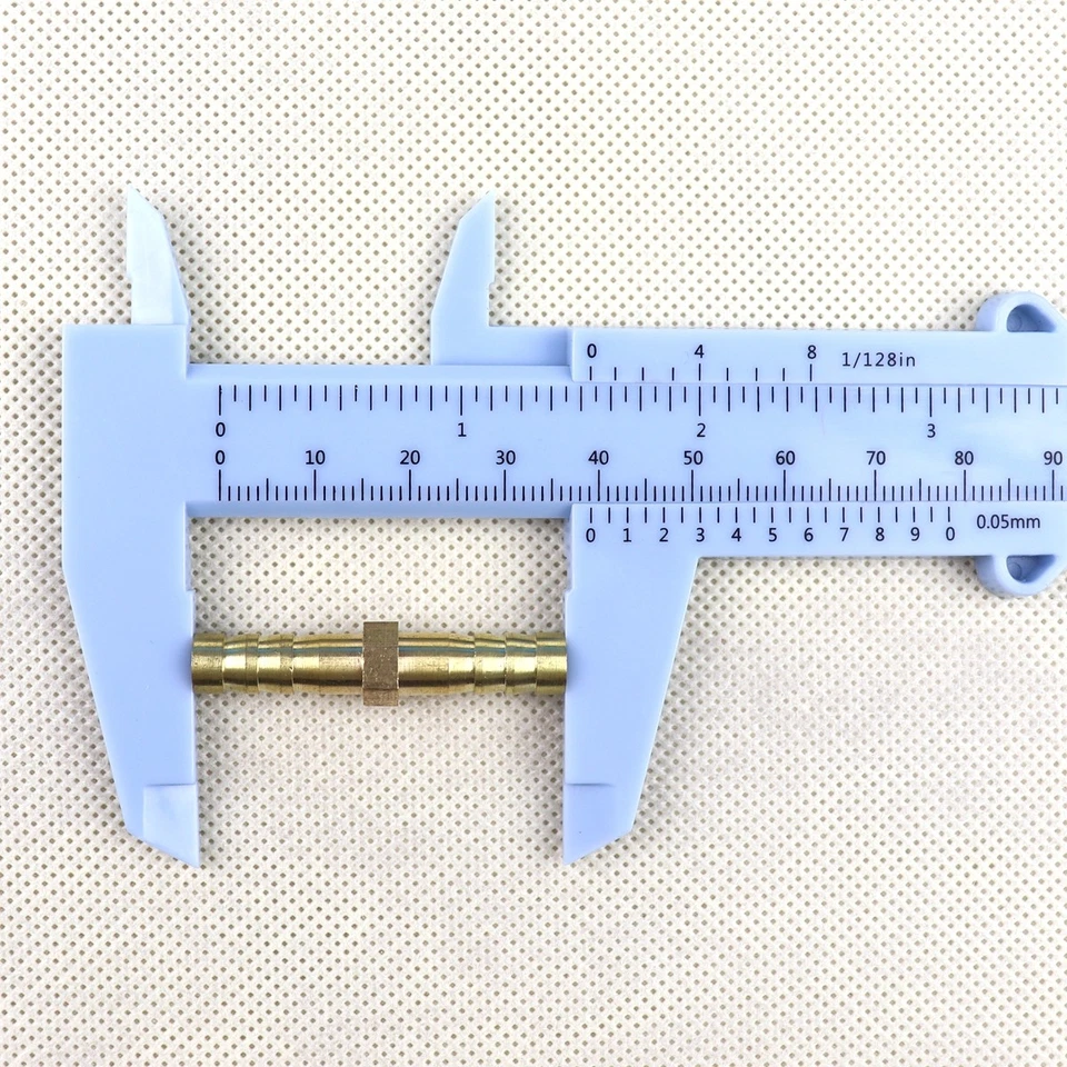 5Pcs 6mm 1/4" Brass Fitting Pipe Tubing Straight Union Hose Barb Water Gas Air - Image 2 of 4