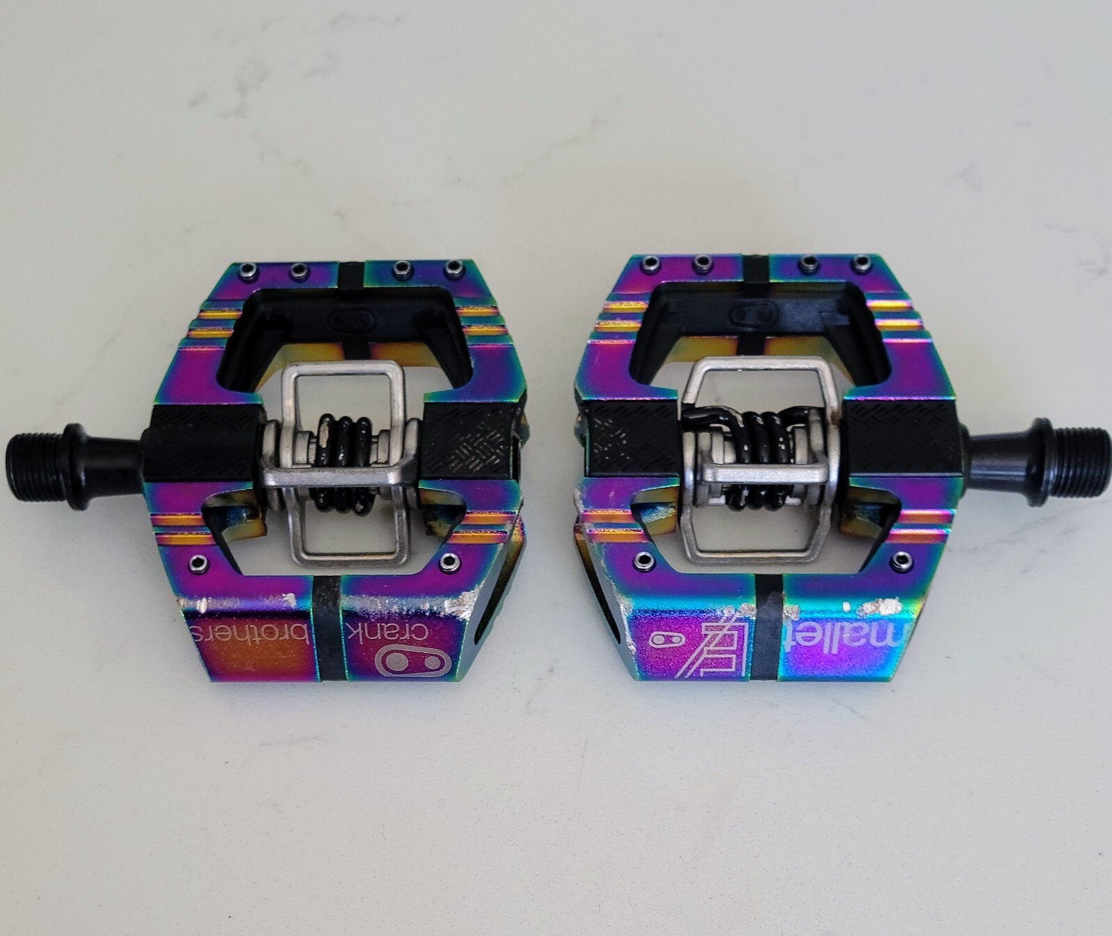 Crank Brothers Mallet E Bike Pedals Rare Oil Slick eBay