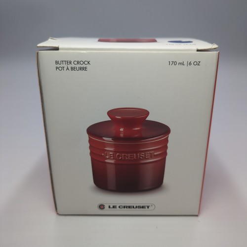 LE CREUSET 6 Oz Butter Bell Crock Cobalt Round Signature Stoneware NEW Blue - Picture 5 of 6