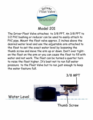 "Spring Sale" Float Valve, Auto Fill, for Pond, Pool, Fountain 5% Disc on 2+ - Picture 2 of 5