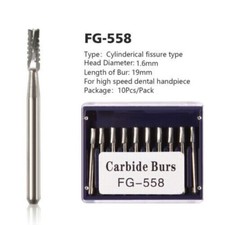 1 box Dental FG-558 Carbide Burs Tungsten Steel Bur Drill for High Handpiece