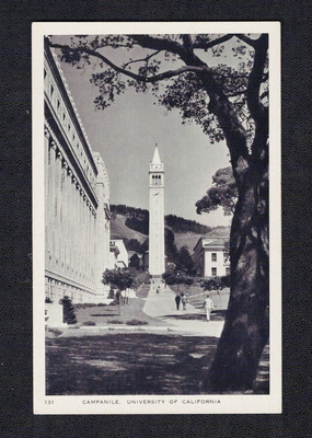 Berkeley CA University of California Campanile View Old Alameda County Postcard