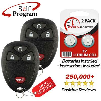 2 For 2008 2009 2010 2011 2012 2013 Chevrolet Silverado Keyless Remote Fob Ke