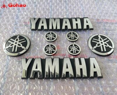 8x Silver Motorcycle Oil Tank Badges Emblem for R1 R3 R6 R7 Tmax XJR FZ V star