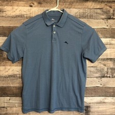 Tommy Bahama Polo Shirt Mens Medium Blue Casual Golf Short Sleeve Modern