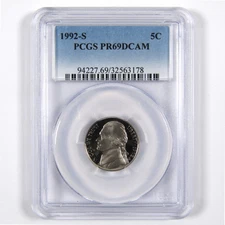 1992 S Jefferson Nickel PR 69 DCAM PCGS 5c Proof Coin SKU:CPC3294