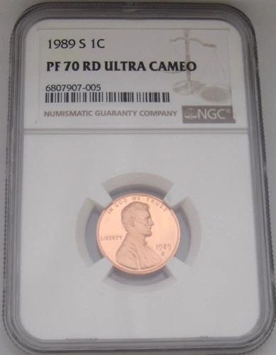 1989-S Lincoln Memorial Cent NGC PF70 RED ULTRA CAMEO - BRIGHT RED HOT PROOF
