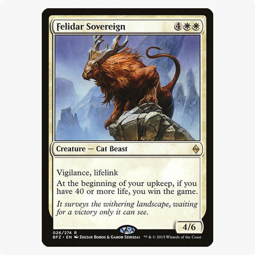 Felidar Sovereign Battle for Zendikar MTG Rare