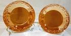 2 VINTAGE ANCHOR HOCKING FIRE KING PEACH LUSTRE LAUREL LEAF 9” DINNER PLATES