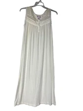 Go Softly Sleepware SZ Sm Sleeveless Night Gown 60% Cotton Beige Lace