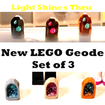 New LEGO Crystal GEODE Geology Science Rocks Set of 3 Amethyst