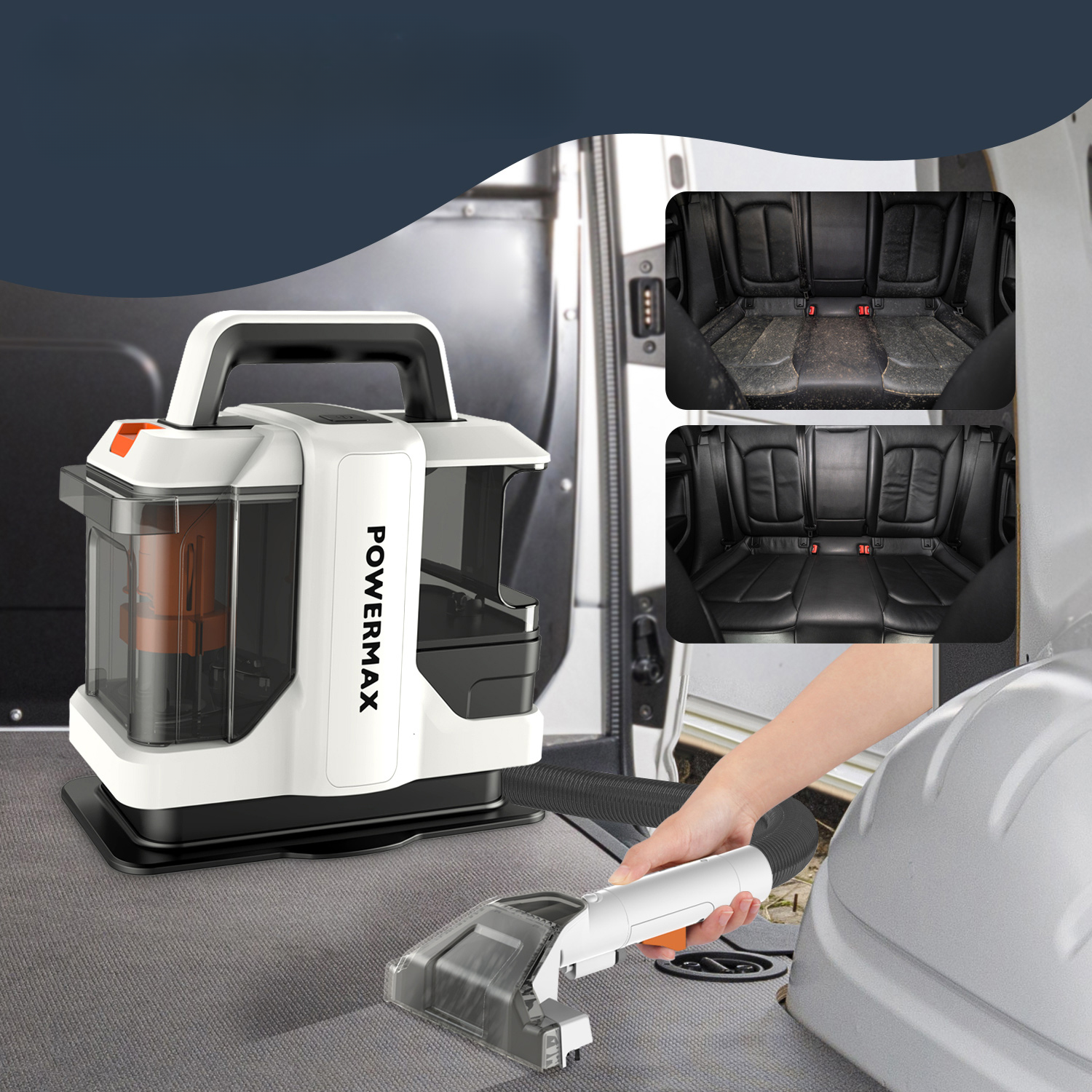 15Kpa Corded Handheld Carpet Cleaner for Spot Cleaning Wet Fabrics and Sofas