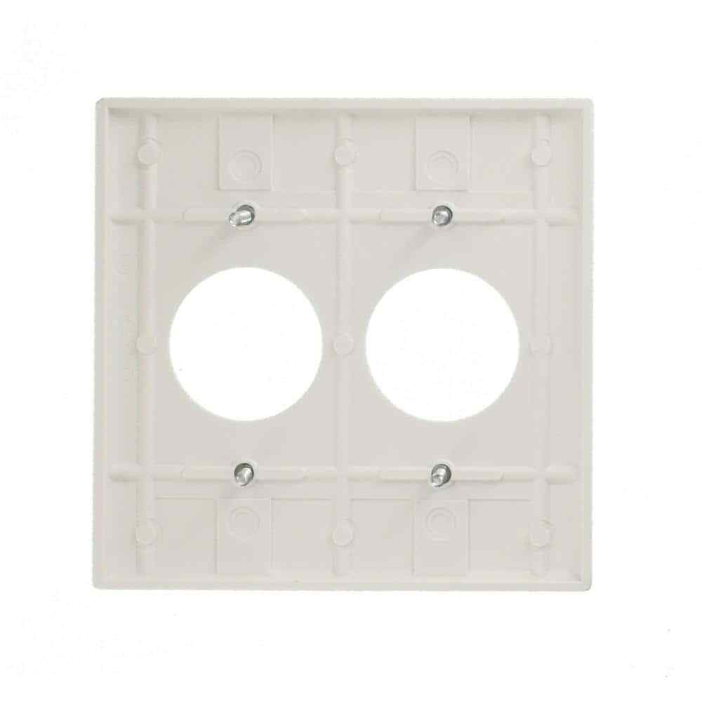 White 2gang Single Outlet Wall Plate (1pack) Leviton Receptacle Cover Hole eBay