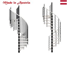 Indoor Spiral Staircase White Stained Beech Wood Step & Handrail 13-Step Kit