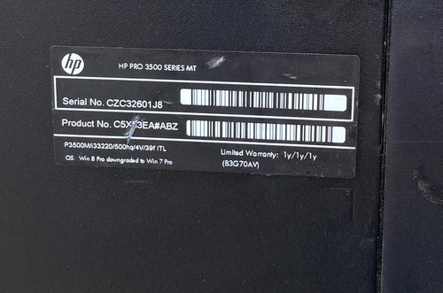 HP PRO 3500 MICRO PC RICONDIZIONATO TOWER-CPU I3-3220 3.30GHZ-RAM 4GB-HDD 500GB - Bild 4 von 5