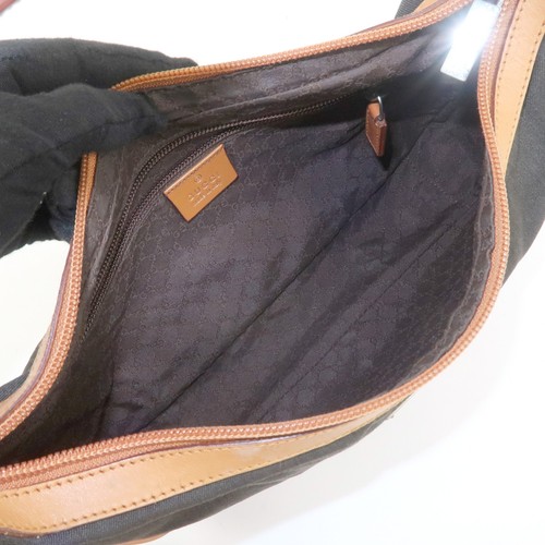 Sac à main bandoulière GUCCI toile cuir marron foncé 019・0460 authentique occasion F/S - Photo 20/24