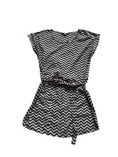Hippie Rose Junior's Black Beige Chevron Stripe Lightweight Dress Medium EUC