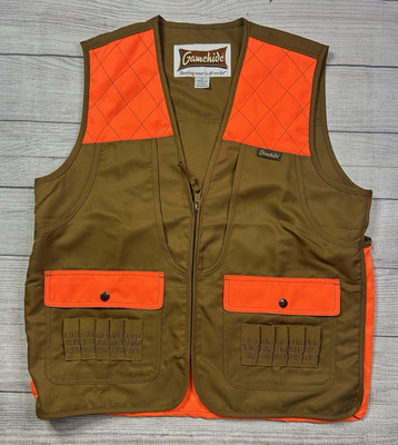 Gamehide Blaze Orange Hunting Vest Size XL Shotgun Shell Holder Full Zip