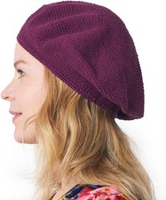 CHARM Knit Beanie Hats for Women & Men's Berets, 100% Cotton Crochet Cap Handma