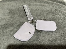 Lululemon Dual Pouch Wristlet Metallic Wordmark  Faint Lavender  Super Cute NEW 