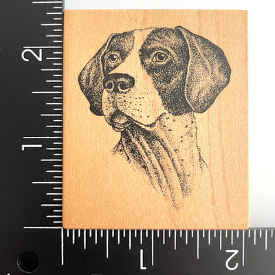 PSX Hound Portrait Pointer Hunting Dog E2587 Wood Mounted Rubber Stamp